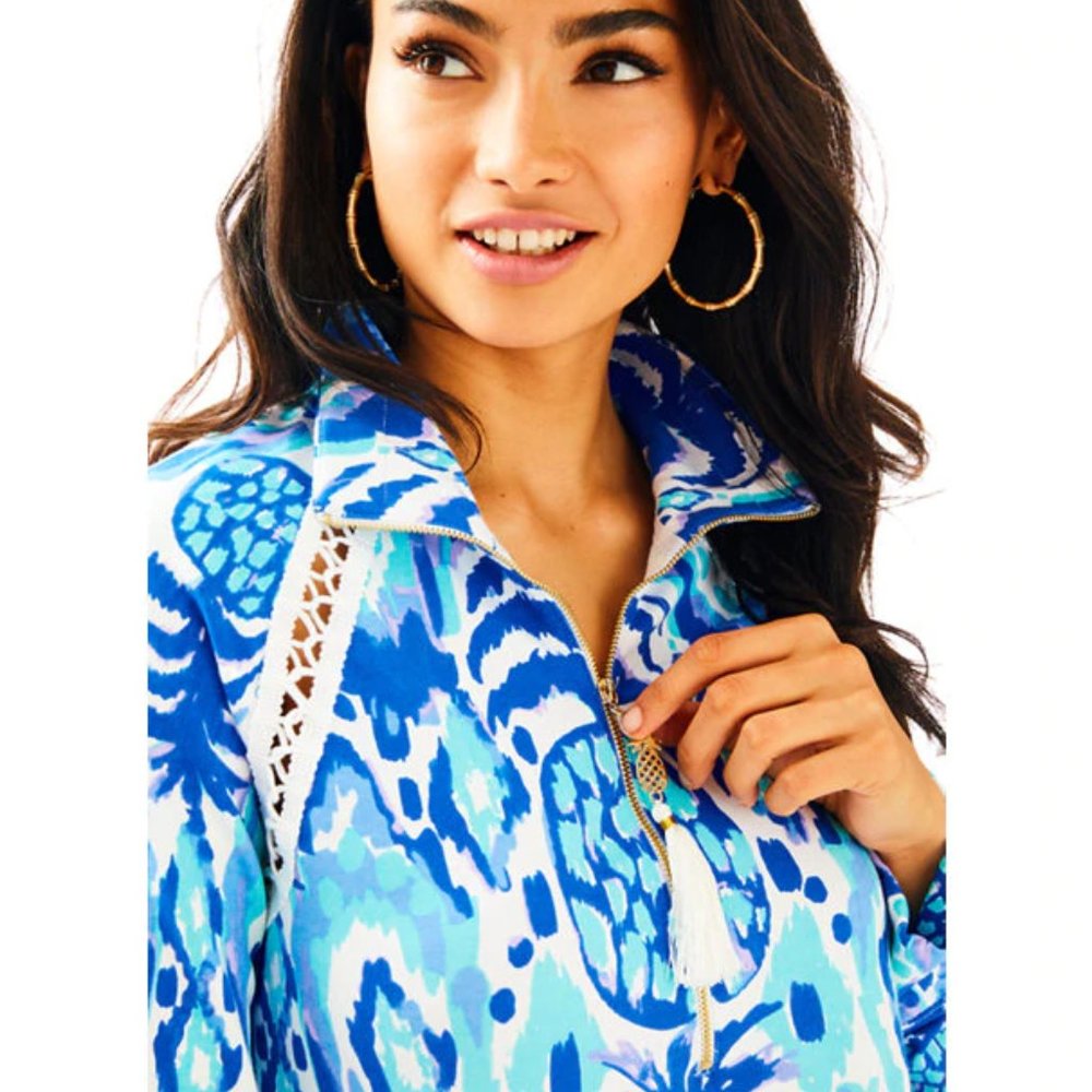 SKIPPER PRINTED POPOVER serene blue